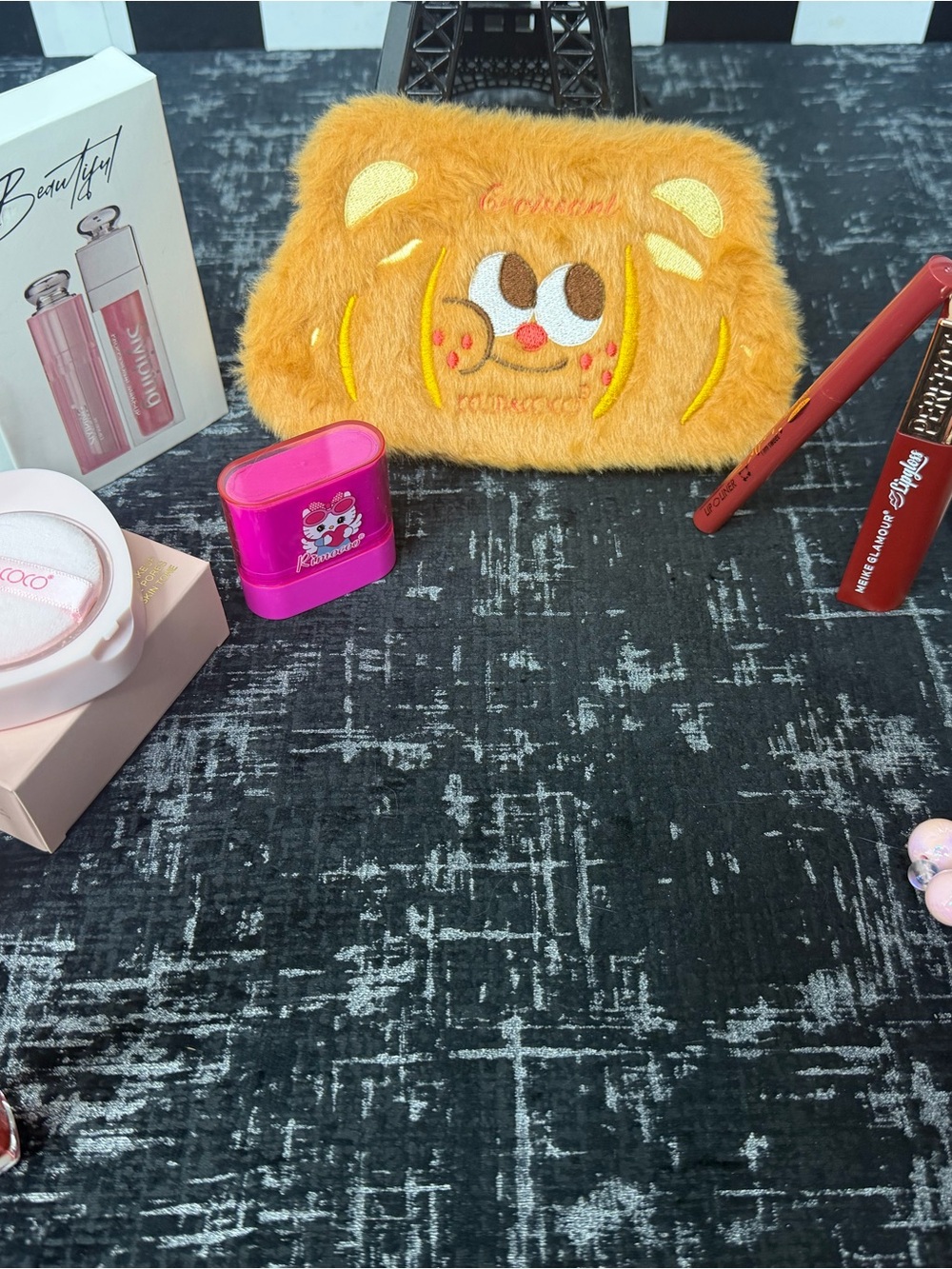 Plush Orange Cat Makeup Pouch - Unbranded Cute Cosmetic Case